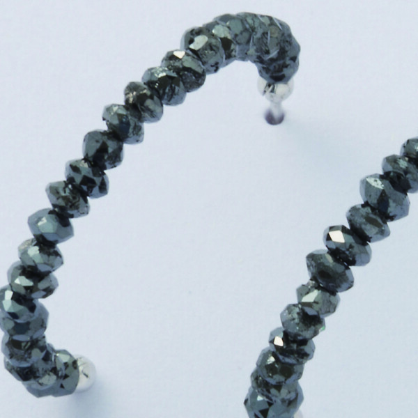 K18WGブラックダイヤ0.54ctピアス